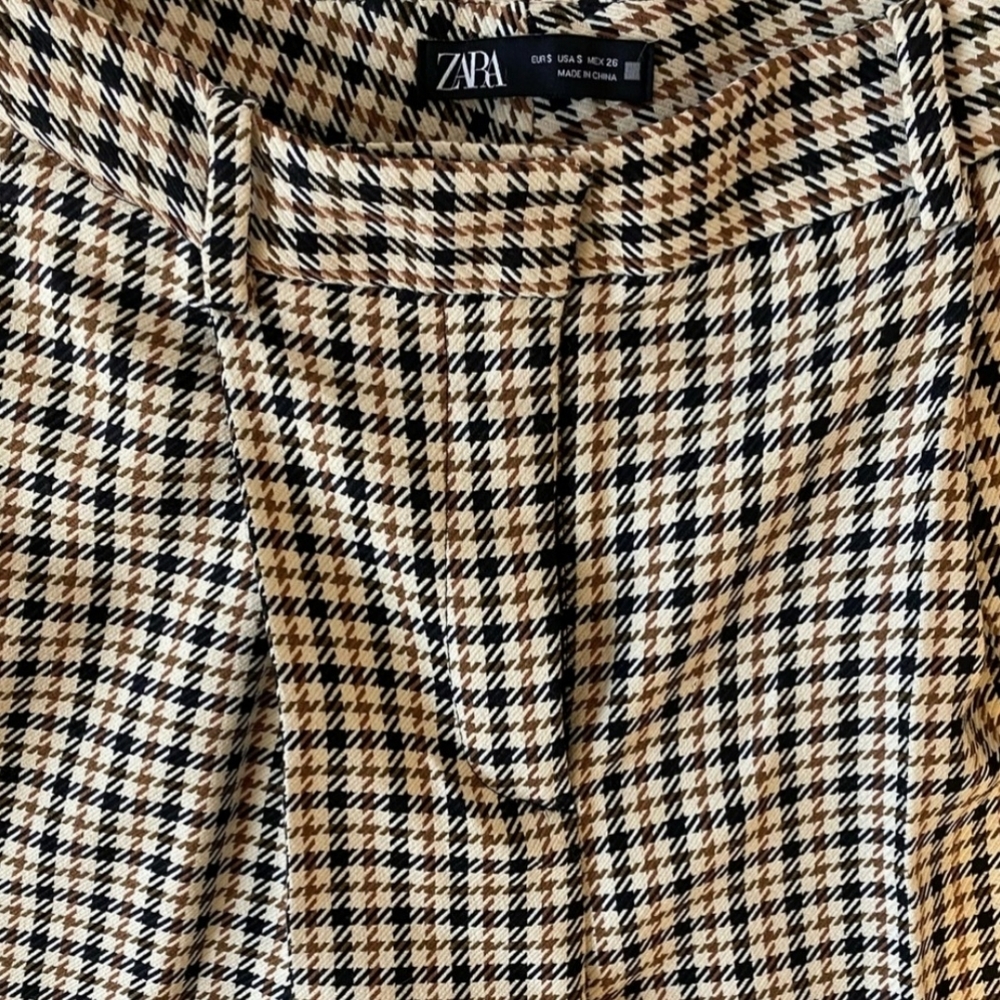 Zara Plaid Cropped Trousers - Picture 4 of 4